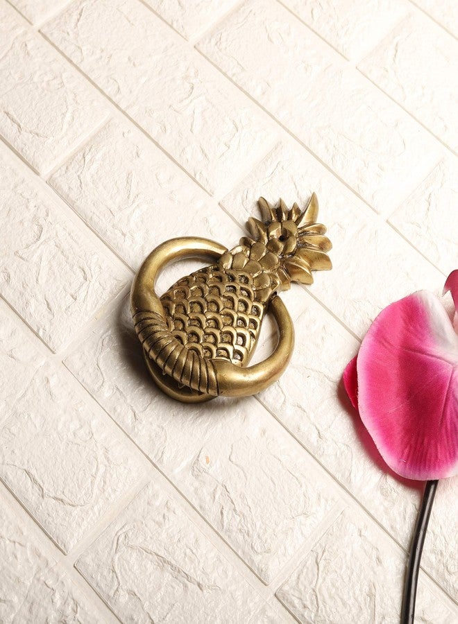Two Moustaches Pineapple Design Brass Door Knocker - Antique Yellow - Image 4